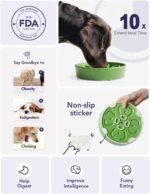 LE TAUCI Slow Feeder Dog Bowls Ceramic, 1.5 Cups Dog Food Bowl, Puppy Slow Feeder Dish for Fast Eaters, Clover Green - Image 3