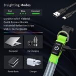Light Up Dog Collar for Night Walking, Reflective LED Collar(Green, Large) - Image 3
