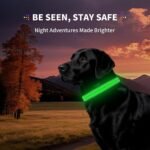 Light Up Dog Collar for Night Walking, Reflective LED Collar(Green, Large) - Image 7