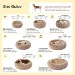 Bedsure Calming Cat Beds Donut Round Washable Kitten Bed,20 inches Camel - Image 6