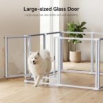 Clear Acrylic Dog Play Pen Indoor Pet Enclosure for Small Dogs & Cats, Outdoor Use with Door, Easy Assemble & Cleaning (White, 24“H, 10-Panel) - Image 4