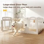 Foldable Clear Acrylic Dog Playpen with Door, 23.6" Acrylic Puppy Playpen, Easy Assemble Indoor Pet Fence with White Frame, Clear Dog Playpen for Puppies & Animal (White, 23.6‘H, 6 Panels + 1 Door) - Image 3