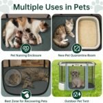 Siedihit Grey 28" Dog Playpen with Pee Pad,Cat Puppy Crate Indoor Outdoor - Image 3