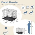 DUMOS 24 Inch Dog Crate, Foldable Puppy Small Dog Cage Pet Kennel - Image 5