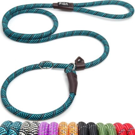 Fida Durable Slip Lead Dog Leash, 6 FT x 1/2" Dog Training Leash, Blue