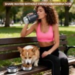 Cibaabo Insulated Dog Water Bottle 32oz Keep Water Cool with 2 Bowls - Image 5