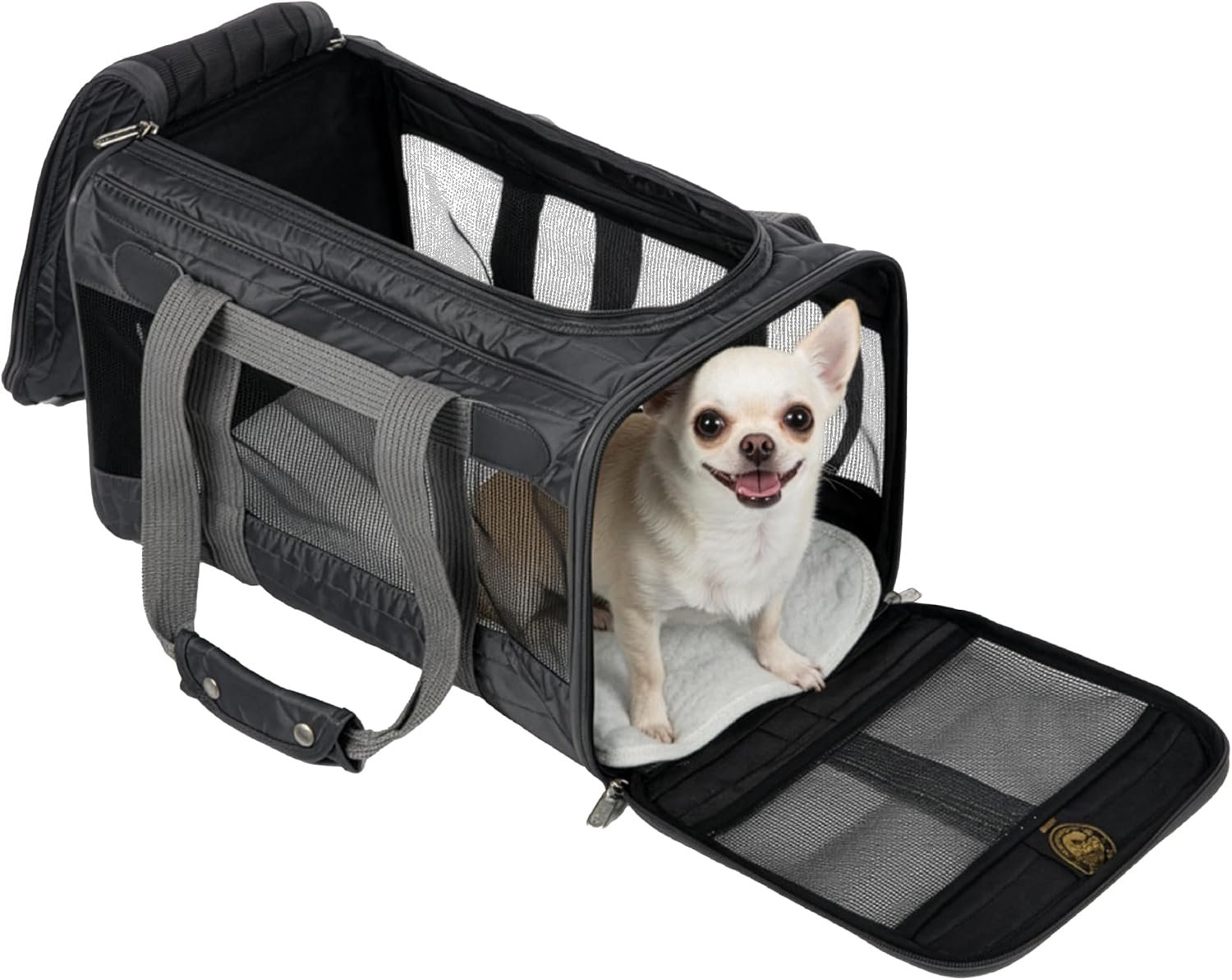 Sherpa Original Deluxe Travel Pet Carrier, Airline Approved & Guaranteed On Board – Charcoal Gray, Medium Sherpa Original Deluxe Travel Pet Carrier, Airline Approved & Guaranteed On Board – Charcoal Gray, Medium