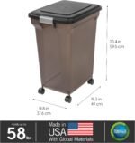 IRIS USA Dog Food Storage Container, Up to 58 lbs, Smoke Black, Made in USA - Image 3