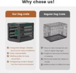 28" L Travel Dog Crate -Collapsible Dog Crate for Medium/Small Dogs, No Tools Required with Space Saving Design,Portable Foldable Dog Carrier with 2 Smooth Wheels,Handles for Easy Moving,Dark Grey - Image 5