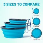 SLSON Dog Bowls Pet Collapsible Bowl with Cover Lids, 2 Pack Travel Bowls - Image 4