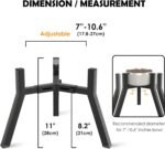 Dog Bowl Stand for Medium Large Dogs, Adjustable Width Elevated Dog Bowls 7-10.6", Raised Dog Food Water Bowls, 11 inch Tall Single Holder, Black,Bowl Not Included - Image 4