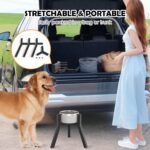Dog Bowl Stand for Medium Large Dogs, Adjustable Width Elevated Dog Bowls 7-10.6", Raised Dog Food Water Bowls, 11 inch Tall Single Holder, Black,Bowl Not Included - Image 6