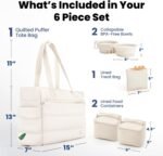 Rubyloo Puffer Dog Travel Bag for Dog Moms, Diaper Bag with Travel Bowls - Image 3