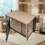 48" XL Dog Crate Furniture for Large Dogs,Farmhouse Light Oak Wood Dog Kennel, Heavy DutyAnti-Chew Steel Frame, Escape Proof Pet Crate, 3Door Indoor Dog House, TV Stand EntertainmentCenter 350LB - Image 7