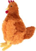 Best Pet Supplies Interactive Squeaky Dog Toy - Crinkle Chicken, Brown - Image 4