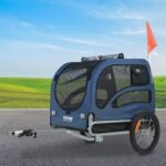 VEVOR Dog Bike Trailer, Supports up to 100 lbs, Pet Cart Bicycle Carrier, Easy Folding Frame with Quick Release Wheels, Universal Bicycle Coupler, Reflectors, Flag, Collapsible to Store - Image 8