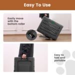 36" L Travel Dog Crate -Collapsible Dog Crate for Medium/Small Dogs, No Tools Required with Space Saving Design,Portable Foldable Dog Carrier with 2 Smooth Wheels,Handles for Easy Moving,Dark Grey - Image 3