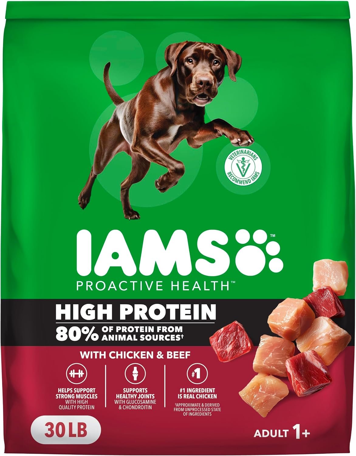 IAMS Proactive Health High Protein Dry Dog Food, Chicken & Beef, 30 lb IAMS Proactive Health High Protein Dry Dog Food, Chicken & Beef, 30 lb