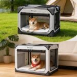 Collapsible Dog Crate for Large Dogs 36 Inch, Portable Travel Soft Dog Kennel with 4-Door Mesh, Large Pet Crate Carrier Indoor & Outdoor, Grey - Image 6