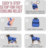 Dog Cooling Vest + 3 Ice Packs – 2-Layer Evaporative Cooling Jacket with High Collar, UV Protection & Size-Matched Ice Pack – Cooling Vest for Dogs for Hot Weather (Blue Aqua, X-Small) - Image 4