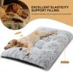 BFPETHOME Dog Beds for Large Dogs, Plush Dog Crate Bed Fluffy Cozy Kennel Pad for Sleeping &Ease Anxiety, Washable Pet Mats with Anti-Slip Bottom for Large Dogs, Grey - Image 5
