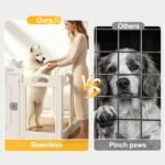 Foldable Clear Acrylic Dog Playpen with Door, 23.6" Acrylic Puppy Playpen, Easy Assemble Indoor Pet Fence with White Frame, Clear Dog Playpen for Puppies & Animal (White, 23.6‘H, 20 Panels + 1 Door) - Image 6