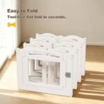 Foldable Clear Acrylic Dog Playpen with Door, 23.6" Acrylic Puppy Playpen, Easy Assemble Indoor Pet Fence with White Frame, Clear Dog Playpen for Puppies & Animal (White, 23.6‘H, 20 Panels + 1 Door) - Image 9