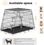 Gardner Pet Portable Dog Crate for Car Travel, Metal Travel Pet Crate with Tray, Tapered Kennel Fit Car Trunk, Pet Carrier for Puppy/Small Dogs, 29" L x 18.5" W x 21" H - Image 3