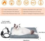 INVENHO Heated Cat Bed, Waterproof Adjustable Temperature Dog Cat Heating Pad with Timer, Indoor Pet Heating Pad for Cats Dogs Electric Pads for Dogs Cats, Pet Heated Pad (S: 18" x 16") - Image 5