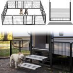 FXW Instant Dog Playpen with RV Step Grid for RV Camping, 24″ H, 16 Panels