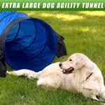 28 in 10 Foot Blue Extra Large Dog Agility Tunnel with Sandbags Dogs - Image 7