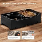 CZPET Elevated Dog Bowls, Splash Guard 4-Height Adjustable, Stainless Bowls - Image 3