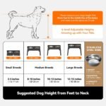CZPET Elevated Dog Bowls, Splash Guard 4-Height Adjustable, Stainless Bowls - Image 8
