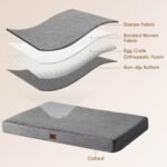 EHEYCIGA Orthopedic Dog Bed Large with Removable Washable Cover, 41IN Grey - Image 4