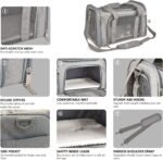 Henkelion Cat Carriers Dog Carrier Pet Carrier For Small / Medium Cats Dogs Puppies (Up To 15lbs), TSA Airline Approved Small Dog Carrier Soft Sided, Collapsible Waterproof Travel Puppy Carrier - Grey - Image 3