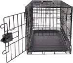Amazon Basics Portable, Foldable Metal Wire Small Dog Crate with Removable Tray, Divider Panel, Single Door, Easy to Assemble, 24" x 18" x 20", Black - Image 3