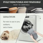 Lealchum Dog Booster Car Seat for Small/Medium Dogs,6in Memory Foam Elevated Cushion,Fully Detachable and Washable,2 Clip-On Safety Leashes,Anti-Slip Base(Black/Grey,Medium) - Image 5
