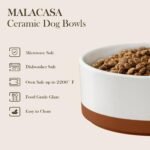 MALACASA Dog Bowls Set with Wooden Stand, 6 Cups Food Water Bowl Set for Medium to Large Size Dogs, Ceramic Pet Bowls with Weighted Non-Slip Base, Basic Bowls for Your Dog,58Oz - Image 5