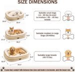 Large Dog Bed with Reusable Potty Pad - 44.1" x 32.3" x 6.3" Beige - Image 6