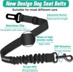COOYOO Dog Seat Belt,3 Piece Set Retractable Dog Car Harness Adjustable Dog Seat Belt for Vehicle Nylon Pet Safety Seat Belts Heavy Duty & Elastic - Image 3