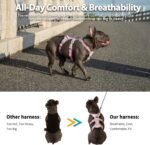 Huntboo Escape Proof Dog Harness, Escape Artist Harness, Fully Reflective Harness with Padded Handle, Breathable,Durable, Adjustable Vest for Medium Dogs Walking, Training, and Running Gear (Pink,M) - Image 5