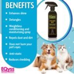 EQyss Avocado Mist Pet Spray Conditioner - Shines, Conditions, and Reduces Shedding, Weightless Leave in Spray - for Dogs, Cats, Puppies - Oil and Silicone Free, pH Balanced, USA Made - Image 3