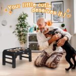 COMESOON Elevated Dog Bowls, 4 Height Adjustable Raised Bowl Stand with 2 Thick 50oz Stainless Steel Food Bowls Non-Slip Feeder Adjusts to 3.7'', 9.2'', 10.75'', 12.36'' Black, (DB-W01) - Image 6