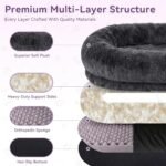 Dark Grey Human Dog Bed - 71''x45''x12'' Size Fits You and Pets - Image 6