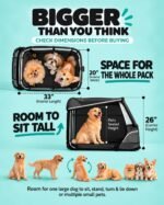 Zoosky Large Dog Stroller for 3 Dogs, up to 110lbs（33‘’Lx20‘’W） - Image 2