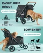 Zoosky Large Dog Stroller for 3 Dogs, up to 110lbs（33‘’Lx20‘’W） - Image 4
