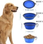 Extra Large Collapsible Dog Bowl, 3L XL Travel Dog Bowl, Foldable Travel Water Dish, 102oz X-Large Portable Collapsable Traveling Bowls with Carabiner for Dogs Walking, Hiking (Blue) - Image 5