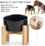 Petygooing Black Raised/Elevated 15°Slanted Ceramic Dog Bowl for Small Breeds,Tilted Anti Slip Pet Feeding Bowl,Food Water Dish with Stand for Cats and Small Dogs Puppy 13.5 OZ (5.1In /1.7 Cups) - Image 3