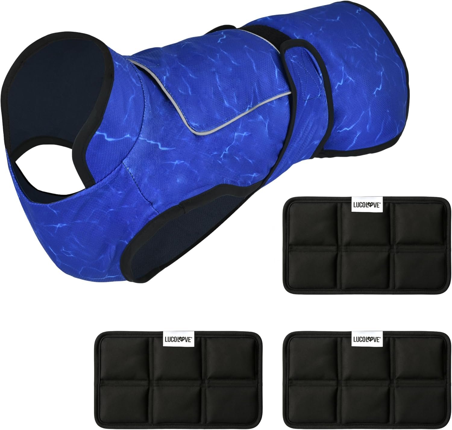 Dog Cooling Vest + 3 Ice Packs – 2-Layer Evaporative Cooling Jacket with High Collar, UV Protection & Size-Matched Ice Pack – Cooling Vest for Dogs for Hot Weather (Blue Aqua, Medium) Dog Cooling Vest + 3 Ice Packs – 2-Layer Evaporative Cooling Jacket with High Collar, UV Protection & Size-Matched Ice Pack – Cooling Vest for Dogs for Hot Weather (Blue Aqua, Medium)