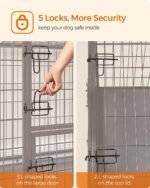 Feandrea 48" Heavy-Duty Dog Crate, Convenient Feeding Door, Double Doors - Image 7